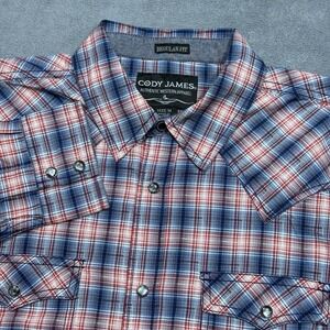 Cody James Pearl Snap Shirt Mens M Plaid Regular Fit Cowboy Rodeo Western Ranch